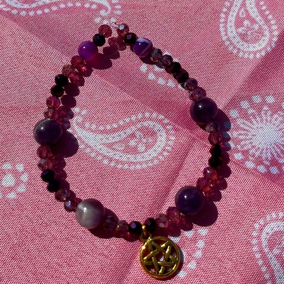 illuminated heart shop Jewelry - Pentacle Amethyst stretch bracelet